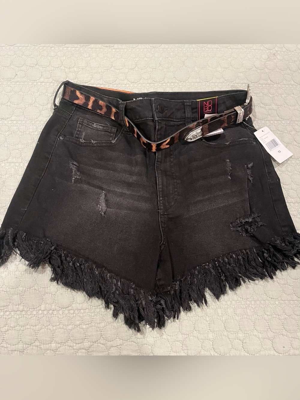 No Boundaries black denim shorts